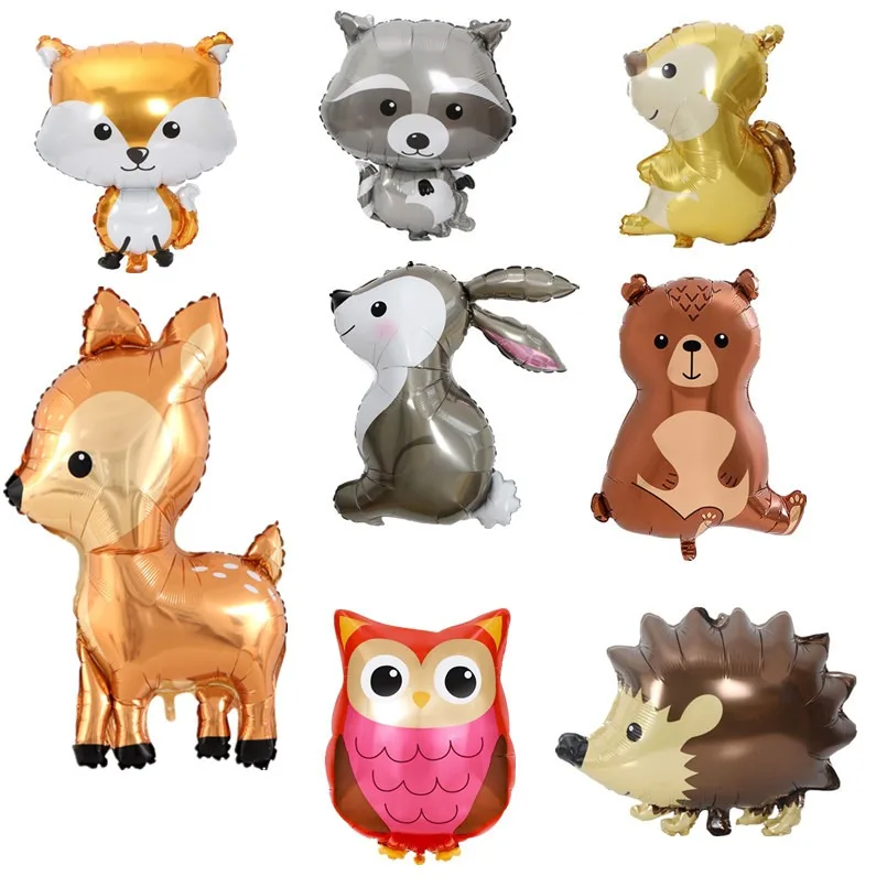 

8pcs Forest Animals Foil Balloons, Deer Owl Raccoon Squirrel Balloon,Helium Balloons Animals, Thanksgiving Day Gift