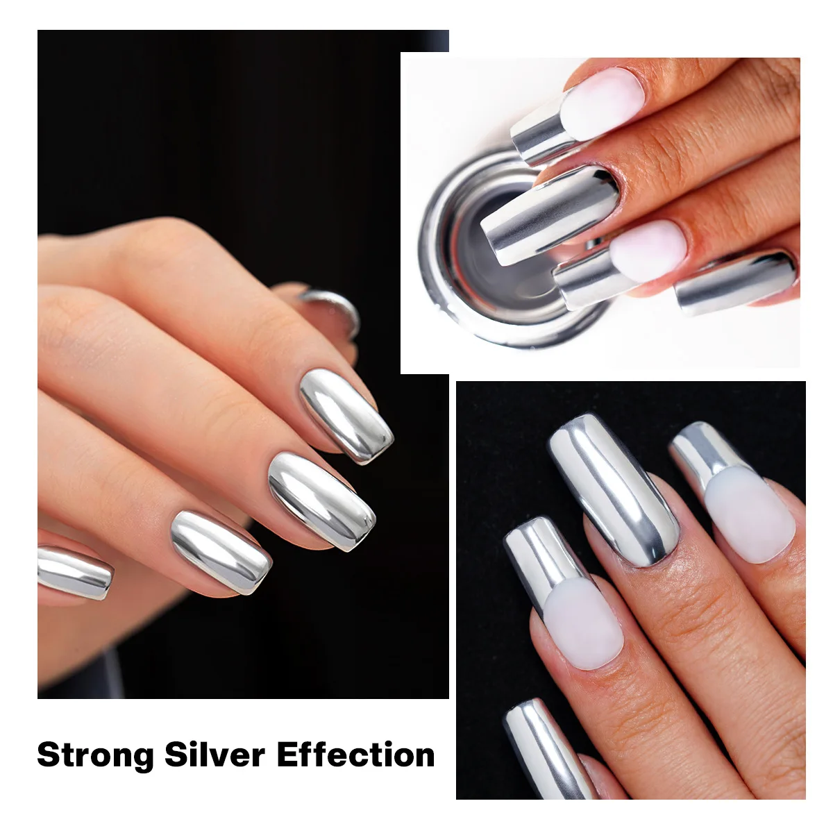 6ml Magic Mirror Electroplating Effect Metal Nail Glitter Gel Soak Off Gel Nail Polish Flower Drawing Superbright Silver UV LED