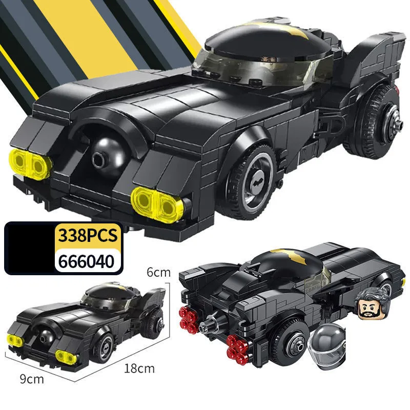 Speed Racing Super Hero Batmobile Joker Vehicle Car Weapon Assemble Figures Building Blocks Sets Classic Movie Model Bricks Toys view 5