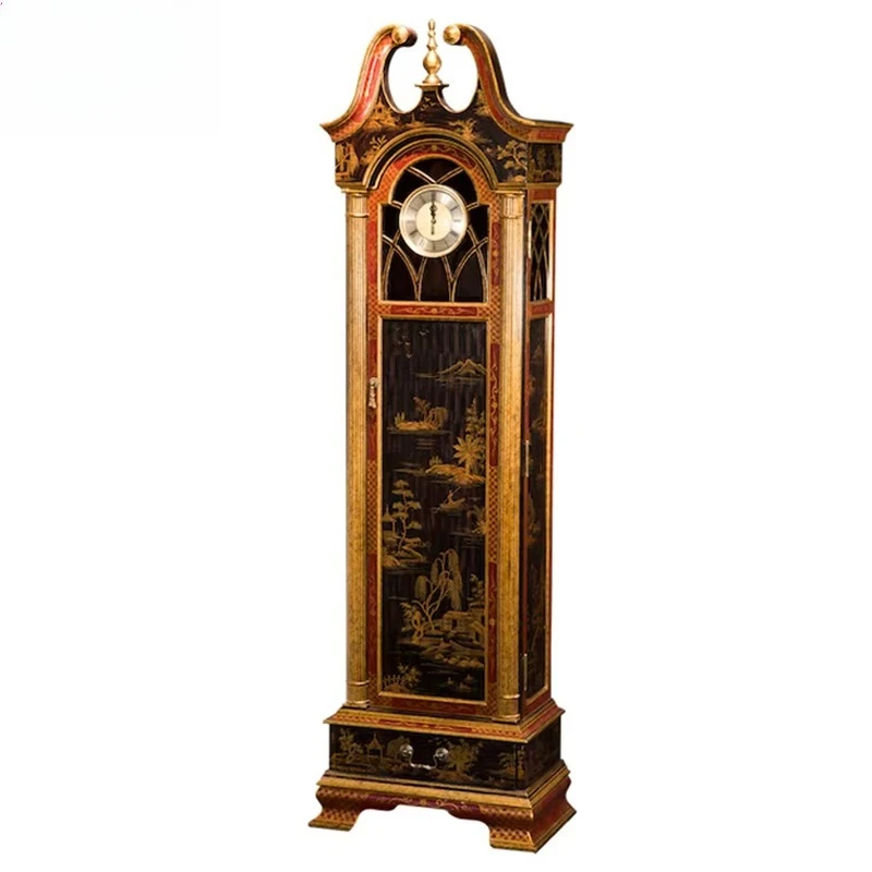 Affordable LDF-1311-0435 Hand-Painted Landscape Antique Earth Clock Classical Luxury Living Room Decor