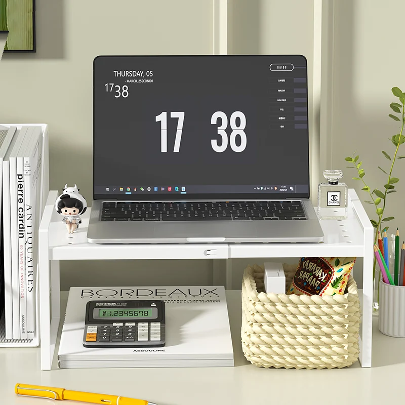 Desktop Shelf Adjustable Multilayer Desk Storage Rack Bookcase Desktop Bookcase Book Shelf Office Tiered Rack Metal Student