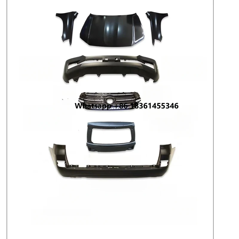 for LC200-08-15 Upgrade to 16-22 Vehicle Modification Upgrade Front and Rear Bumper Kit Suitable