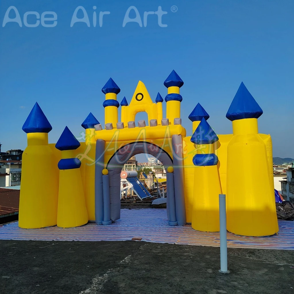 Arco inflável ar explodir crianças castelo arco inflável castelo portão inflável castelo arco