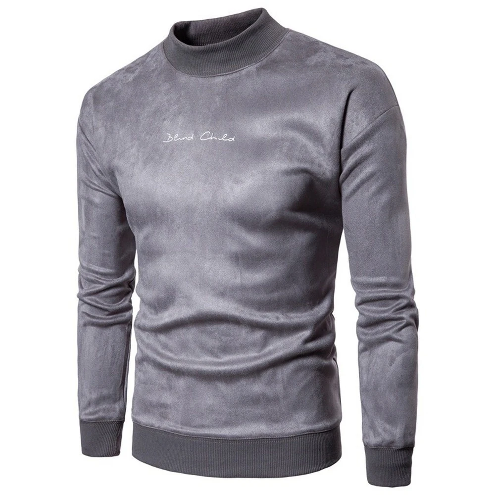 Hohe Qualität männer Winter Warme Pullover Reine Farbe Mode Plus Samt Pullover