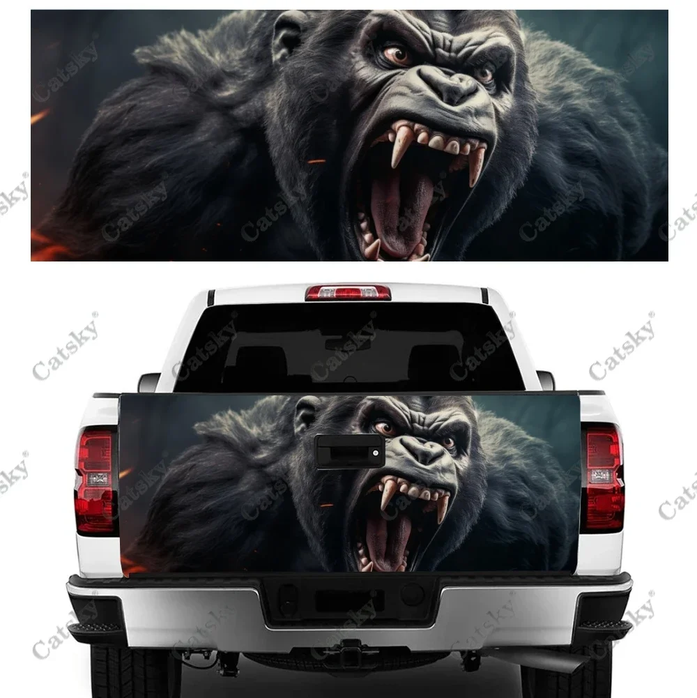 Gorilla Screams in Anger Truck Tailgate Wrap Professional Grade Material Universal Fit for Full Size Trucks Weatherproof