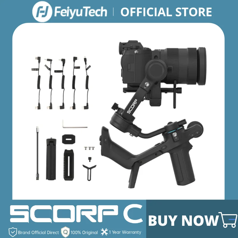 FeiyuTech Official Feiyu SCORP Series SCORP-C Handheld Gimbal 3-Axis Stabilizer Handle Grip for DSLR Camera Sony/Canon