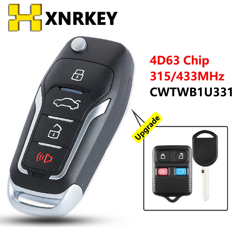 

XNRKEY 315/433MHz Upgraded Flip Remote Key For Ford Explorer, for Lincoln Town Car LS, for Mercury Sable FCC:CWTWB1U331