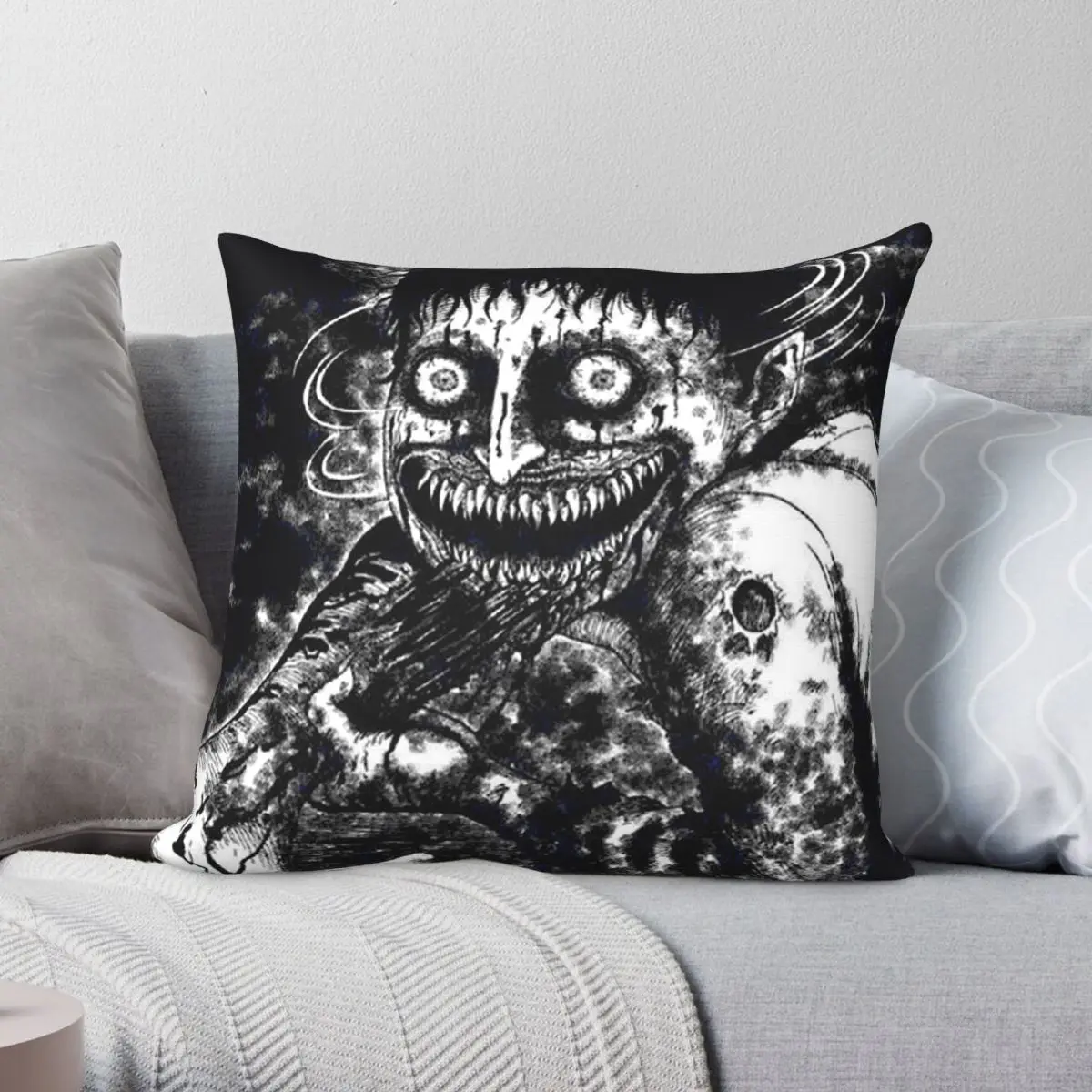 Junji Ito Horror Pillowcase Polyester Linen Velvet Printed Zip Decor Throw Pillow Case Home Cushion Cover