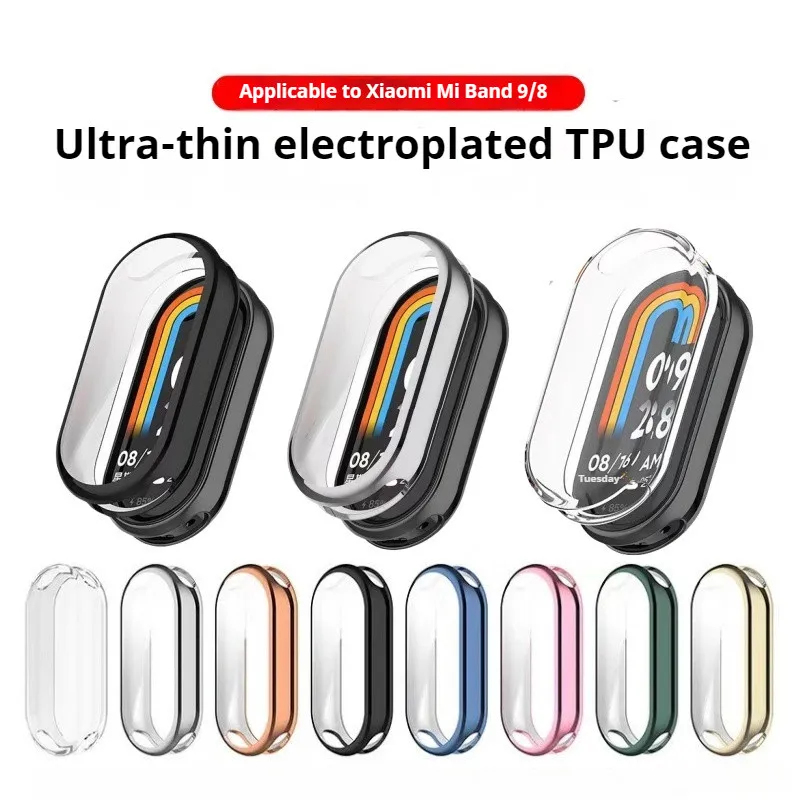 Full Cover Case For Xiaomi Mi Band 9 8 Screen Protec Mi Band9 TPU Screen Protector Protective Case Watch CaseFor Mi band8 9