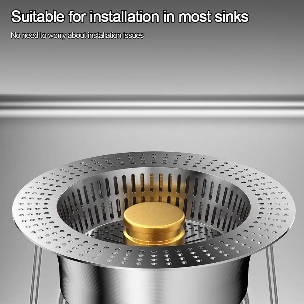 Filtro di scarico per lavello da cucina 3 in 1 Tappo per lavello anti-intasamento pop-up Filtro per lavello in acciaio inossidabile 304 premium per cucina