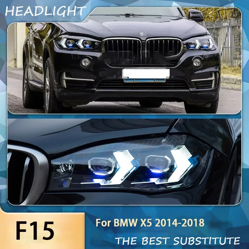 Car Headlights for BMW X5 F15 LED Headlight 2014-2018 Headlights F15 F85 DRL Turn Signal High Beam Arrow HeadlightProjector