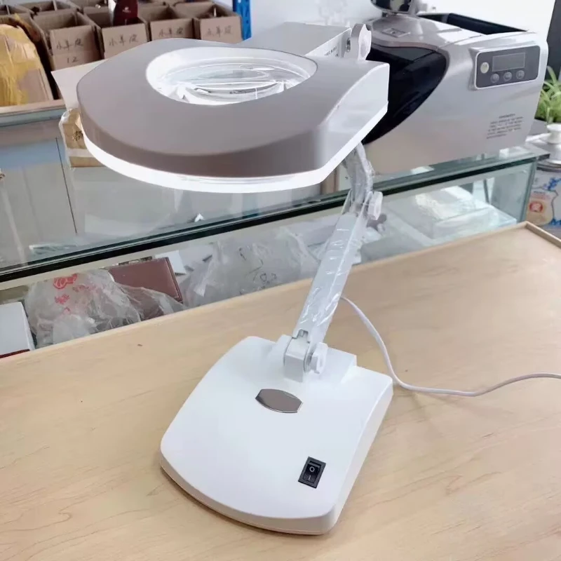 

3X 8X 56LED Desktop Magnifying Glass with Light High-Definition Folding Loupe for Reading and Repair Desk Lamp Magnifier