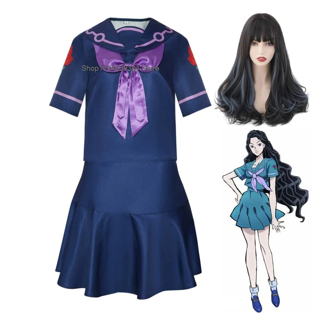 Anime JoJo's Bizarre Adventure Yamagishi Yukako Cosplay Costume Women JK Uniform Clothes Skirt Shirt Accessories Cosplay Costume