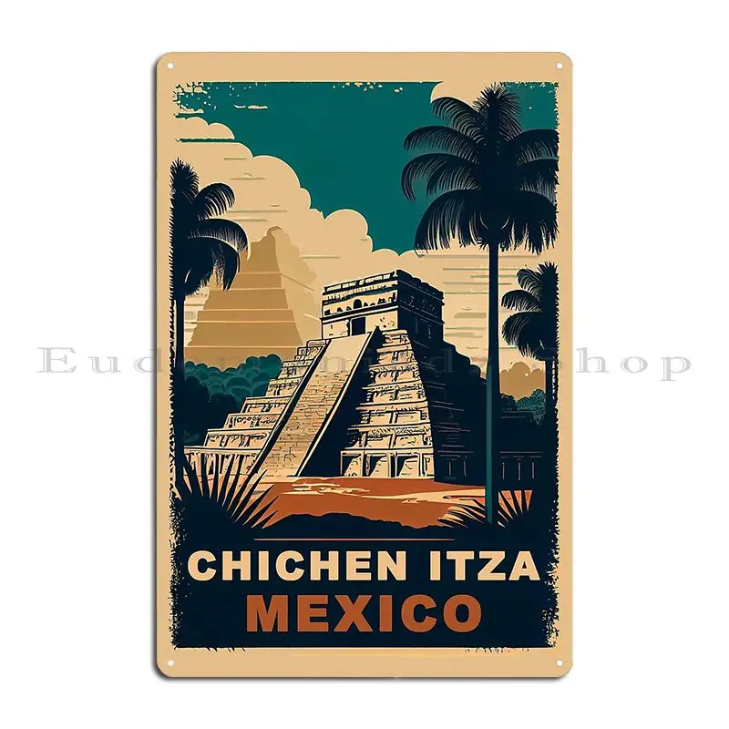 Chichen Itza Mexico Metal Sign Party Vintage Kitchen Character Designing Tin Sign Poster