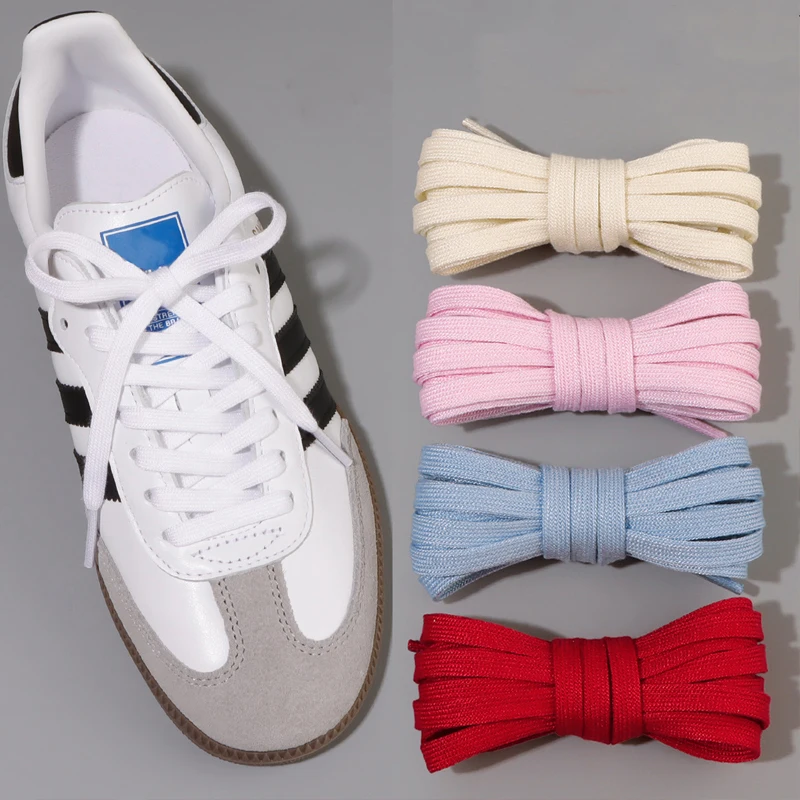 0.8cm Wide Flat Cotton Shoelaces Unisex, Solid Color High-Quality Shoelace Suitable for a variety of shoes 1Pair/3Pair
