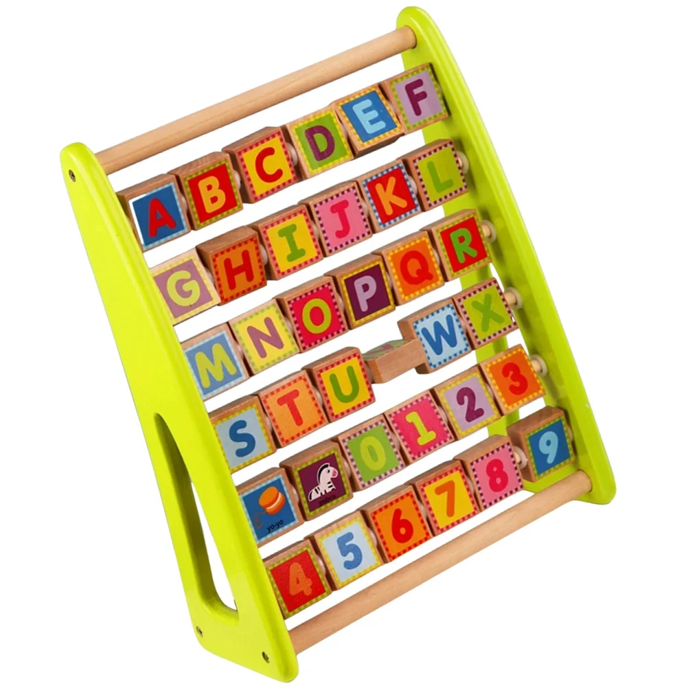 

Wooden Alphabet Learning Rack for Kids Bright Color Smooth Surface Brain Development Educational Cognition Board Number Learning