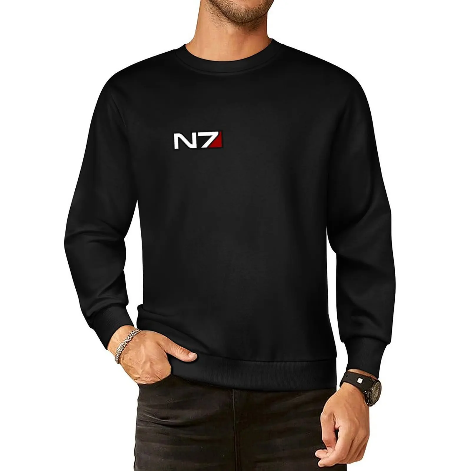 

N7 emblem, Mass Effect Pullover Hoodie men clothing korean clothes winter clothes hooded sweatshirts