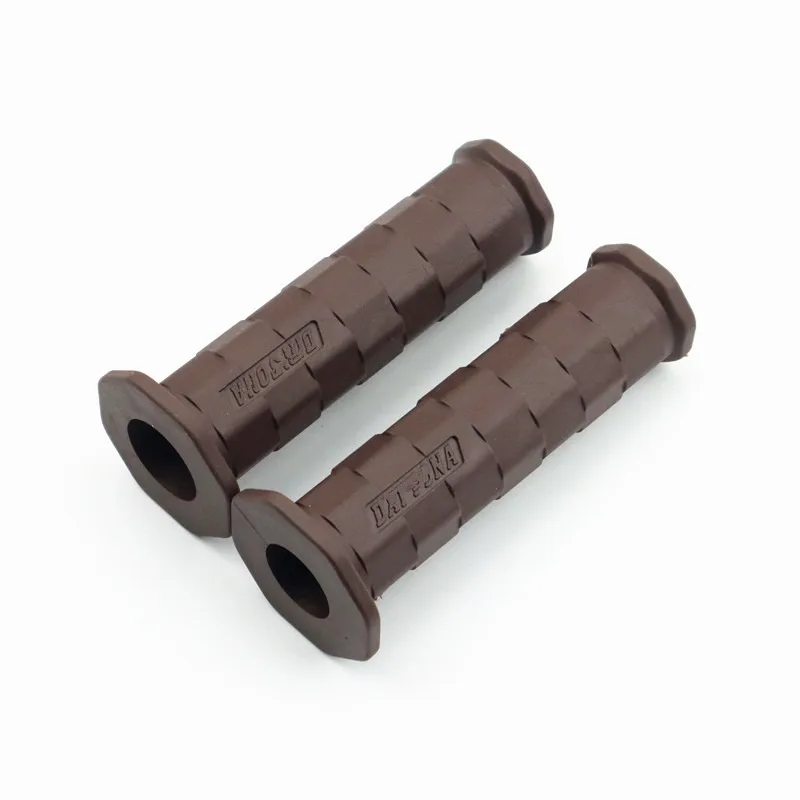 Universal 7/8 22mm Soft Rubber Moto Handlebar Retro Brown Black Blue Part Motorbike Hand Grip Bar Gel Motorcycle Grip Cafe Racer