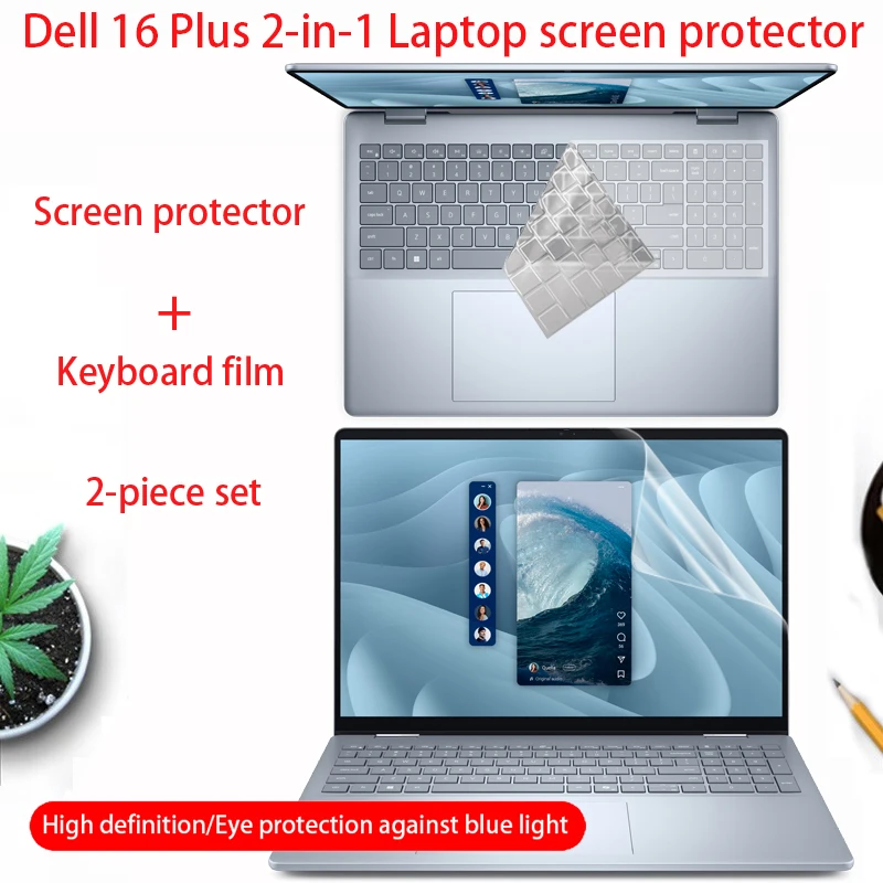 

Защитная пленка для экрана ноутбука Dell 16Plus 2in1 DB06250, защитная пленка для конфиденциальности компьютера, антибликовая пленка для клавиатуры, аксессуары