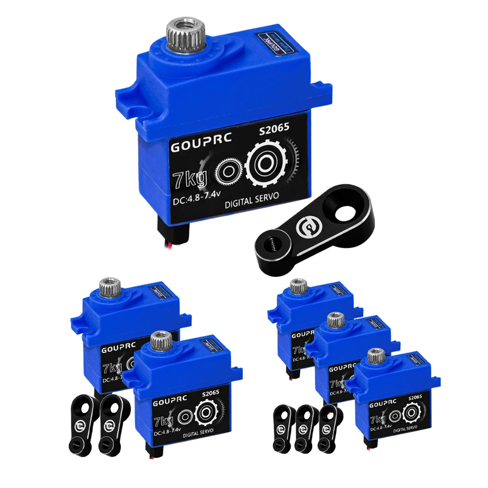 Servo Digital Mikro RC Tahan Air 7KG dengan Servo Horn Metal Gear Servo Mini untuk Mobil RC TRX4 TRX6 SCX10 III 1/10