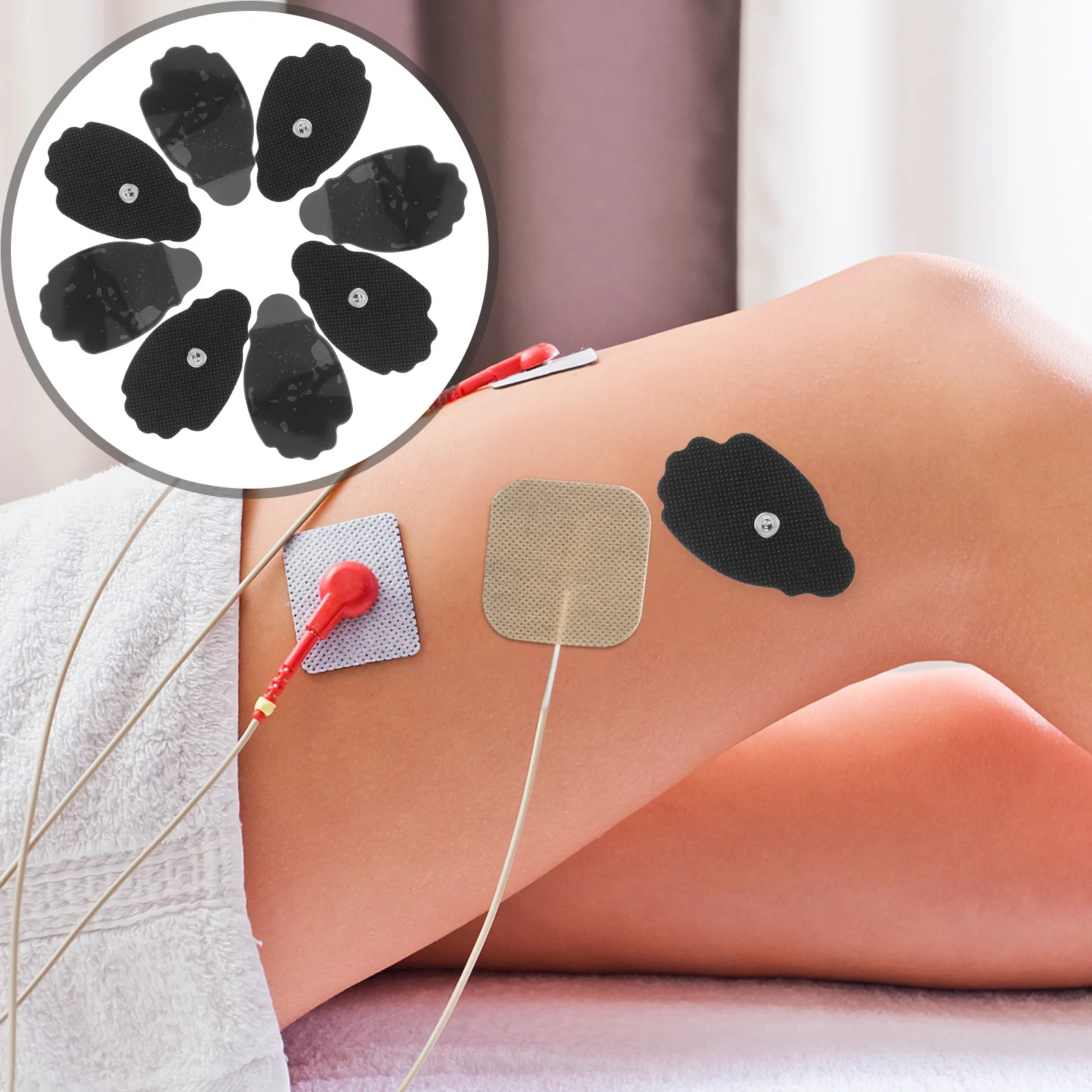 

10Pcs Massage Pads Professional Non-Woven Fabrics Self-Adhesive Flexible Durable Body Massaging Pads High Conductivity Electric