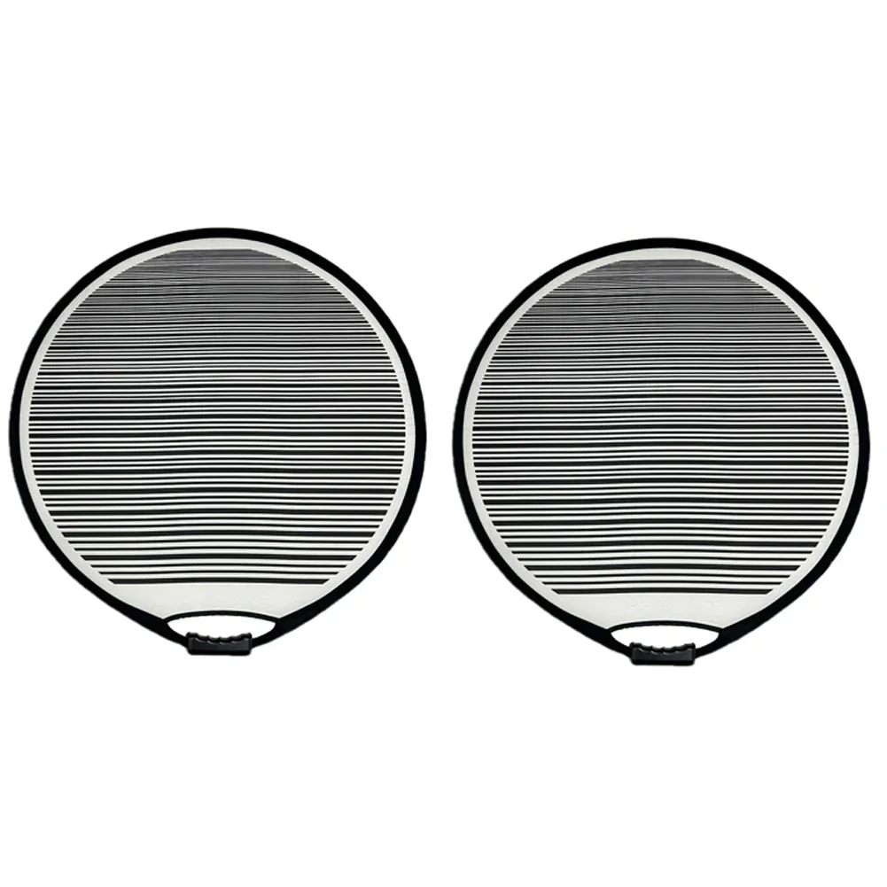 80cm Circular Striped Foldable Lined Light Reflector Board Round Dent Panel Vehicle Scratch Hail Damages Car Check Tool