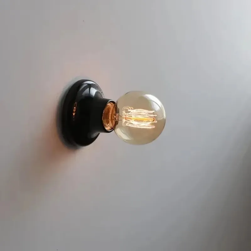 DIY Vintage Ceramic Light Bulb Socket for E26 E27 Edison Bulb Porcelain Wall Ceiling Light Lamp Holder Replacement Lampholder