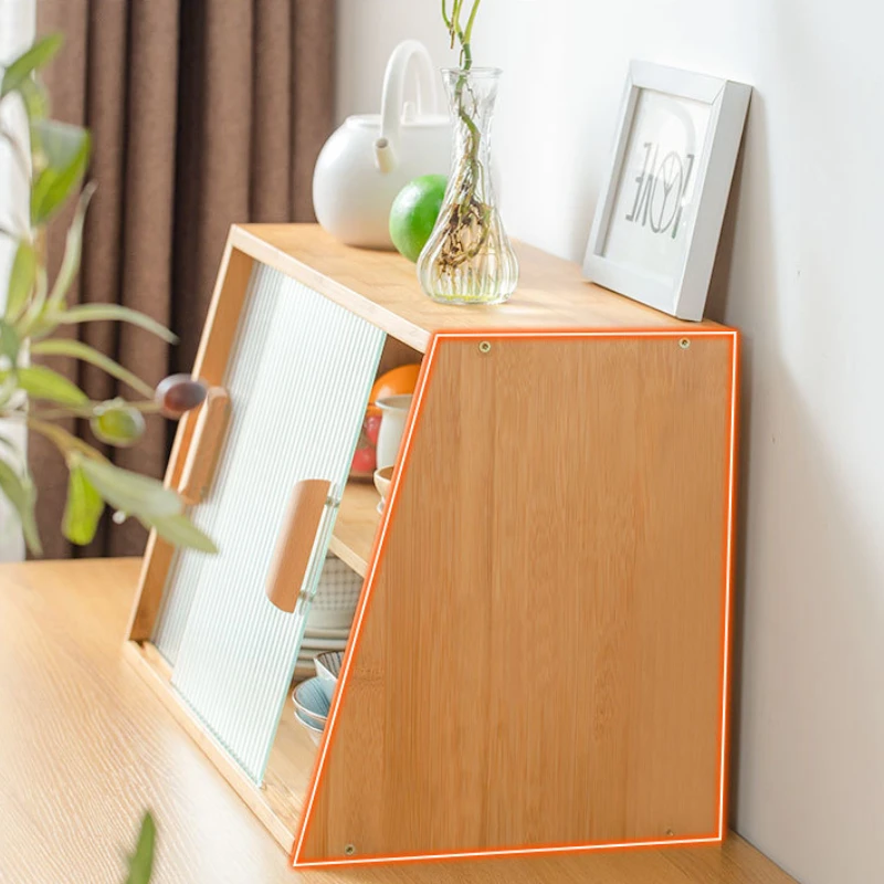 Szafka kuchenna z litego drewna w stylu japońskim, półka ekspozycyjna ze szklanymi drzwiami do jadalni, kompaktowy modułowy organizer na biurko