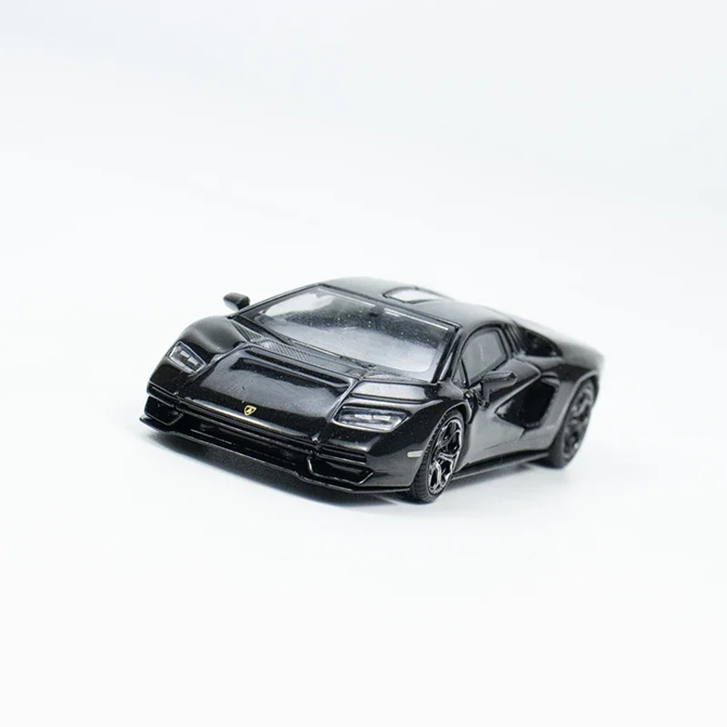 MINI GT 1:64 ของเล่นรุ่นรถ Countach LPI 800-4 Nero Maia Alloy Die-Cast กีฬารถสีดํา # ของขวัญคอลเลกชันจอแสดงผล LHD 607