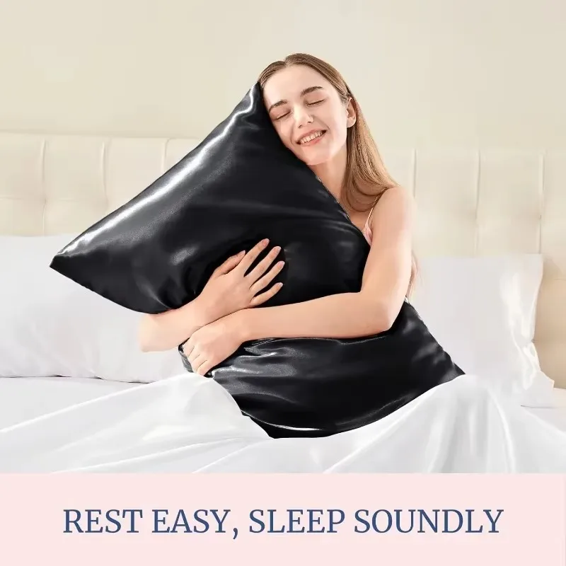 For Women Men 1/2pcs Multi-size Satin Pillowcase for Hair and Skin Super Soft and Cooling Similar To Silk Pillow Cases with Gift