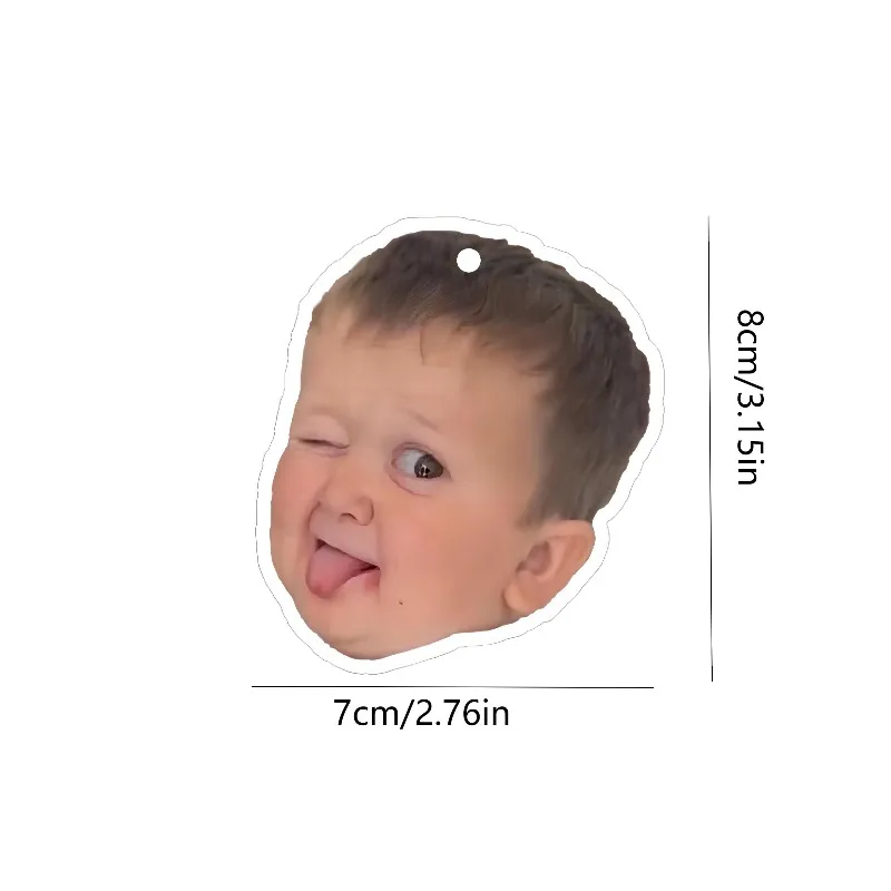Car Air Freshener Funny Winking Kid Face Meme Hanging Scent Card for Car Interior Rearview Mirror Ornament Gift