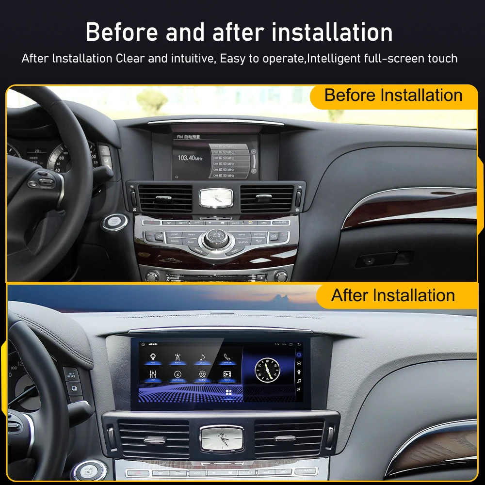 10.25' Android Car Radio Multimedia Player for Infiniti Q70 Q70L M25 M35 M37 2013-2019 with Carplay GPS Touch Head Unit Screen