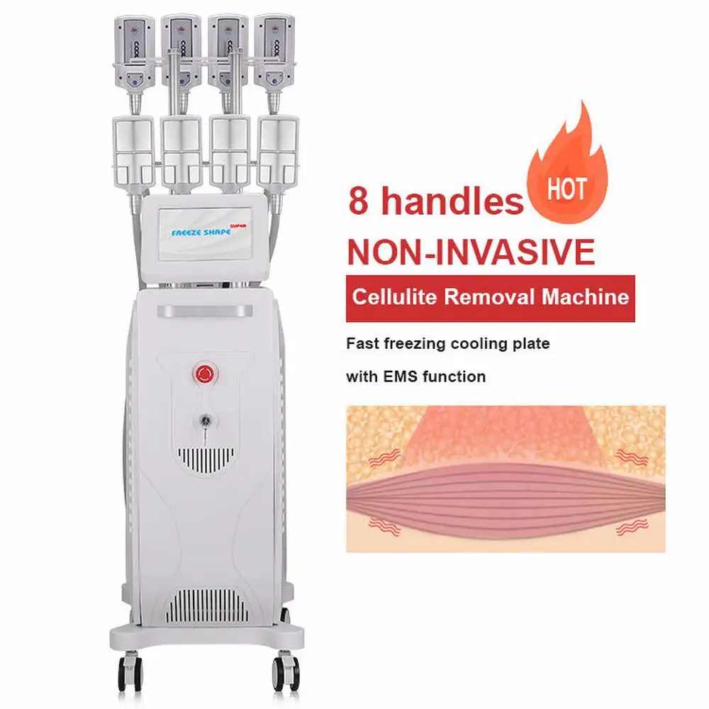 New Product Slimming 8 Handles Diamond 8 Cryo Pads Machine Weight Loss Fat Melting Cellulite Reduce Cavitation Laser Lipolysis