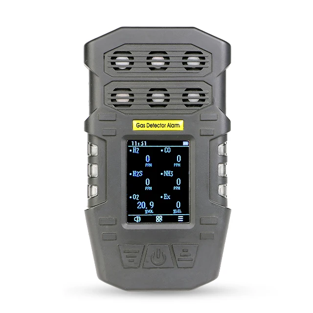 

6-in-1 portable gas detector to read gas concentration on site