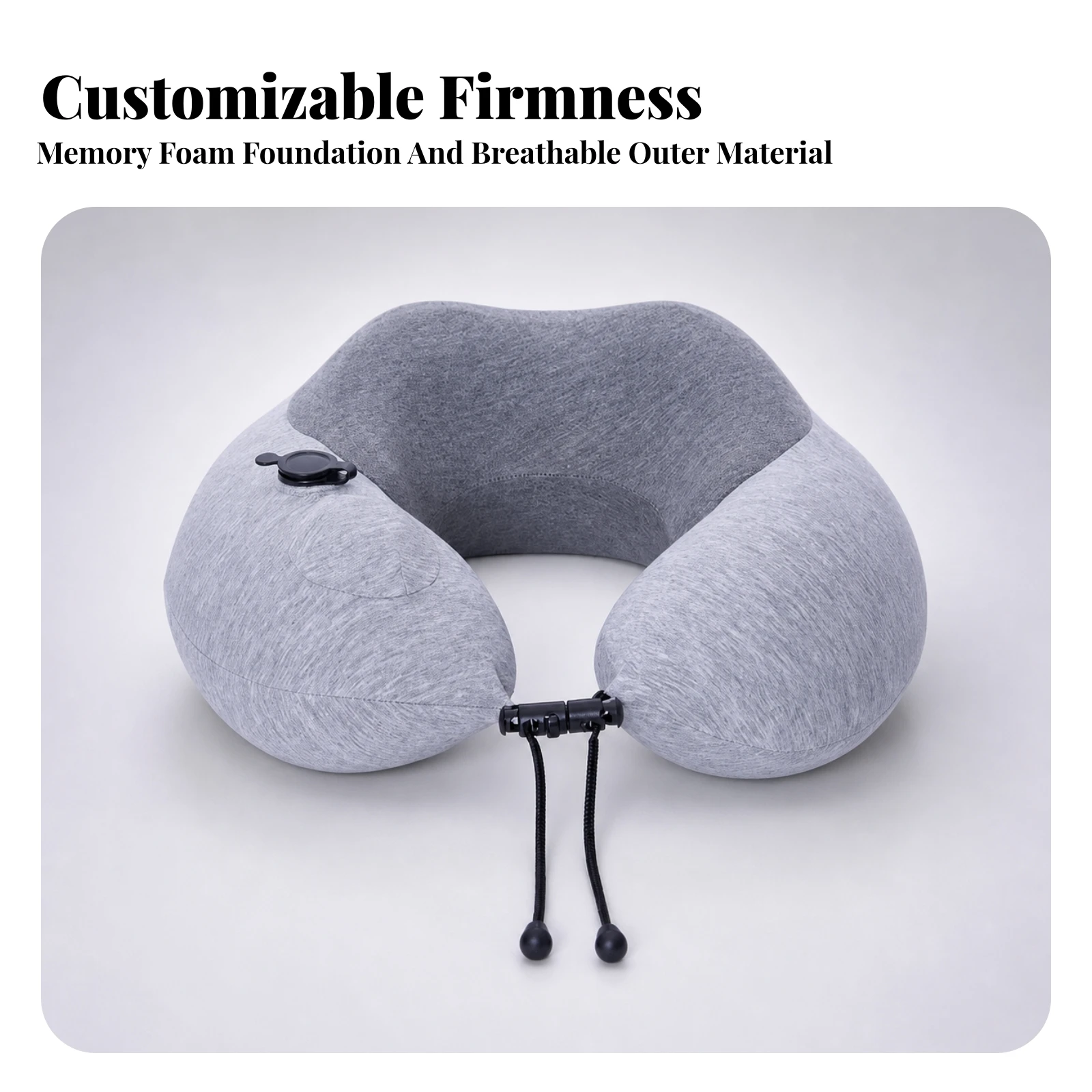 U-Shaped Travel Pillow Foldable Neck Pillow with Storage Bag Breathable Ergonomic for Travelers, Airplane, Office