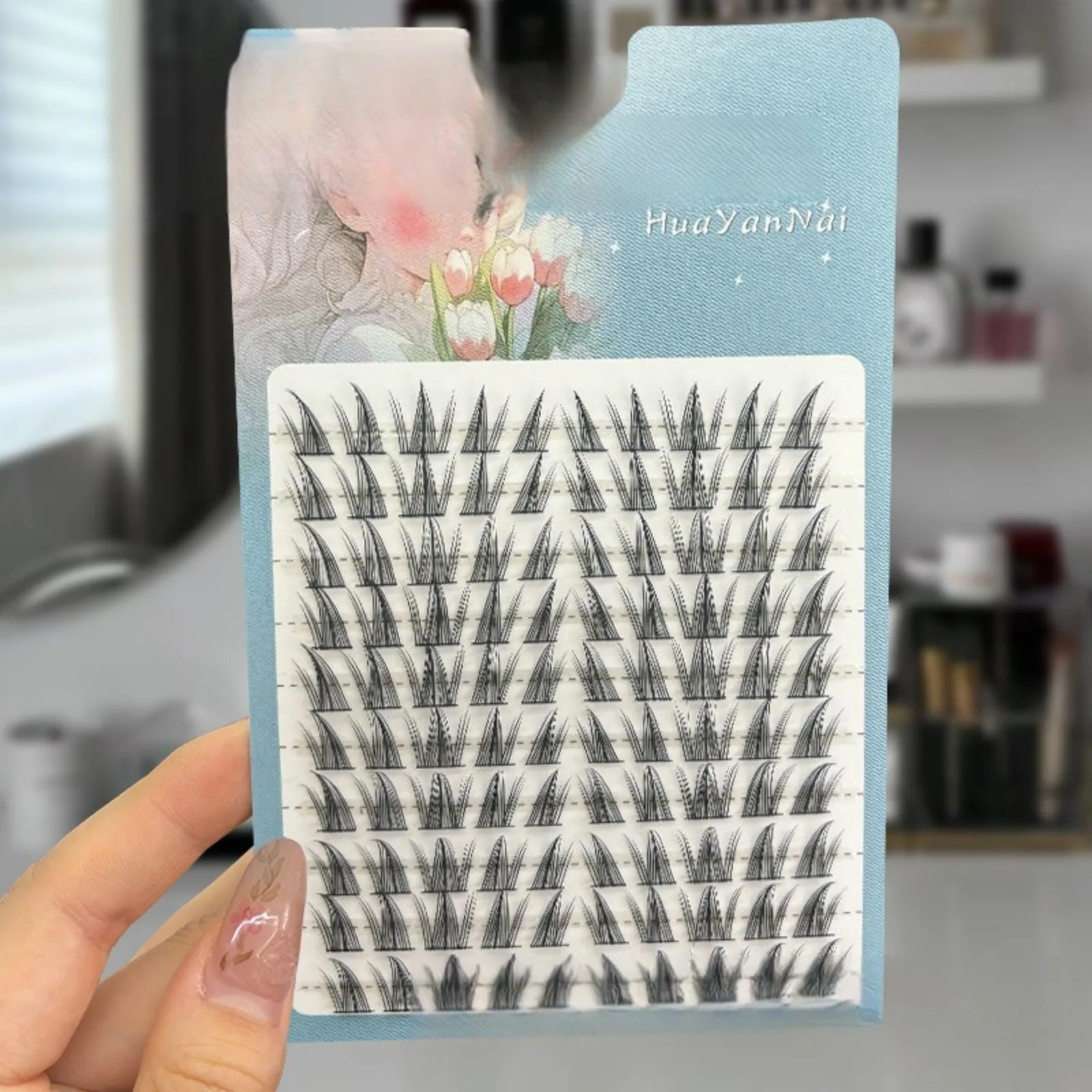 100 stücke Sonnenblumen DIY Falsche Wimpern Cluster Extensions Einzelne Wimpern Cluster Natürliche Dicke Segmentierte Wimpern Bundles – Detail 3