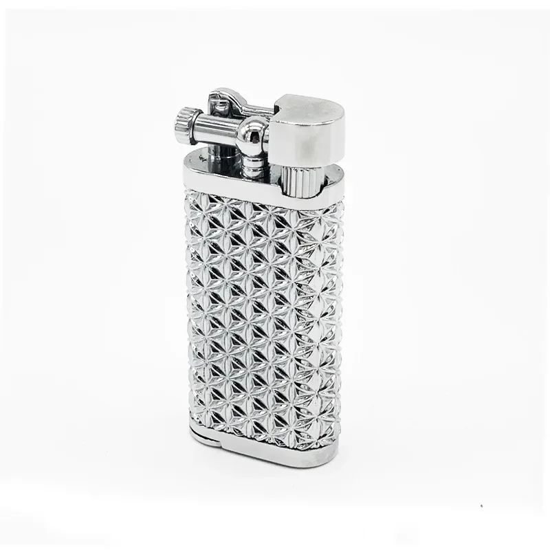 SPUNK Retro Metal Outdoor Windproof Butane Gas Lighter Rocker Arm Grinding Wheel Oblique Flame Pipe Cycle Use Lighter Cigar Tool image 3