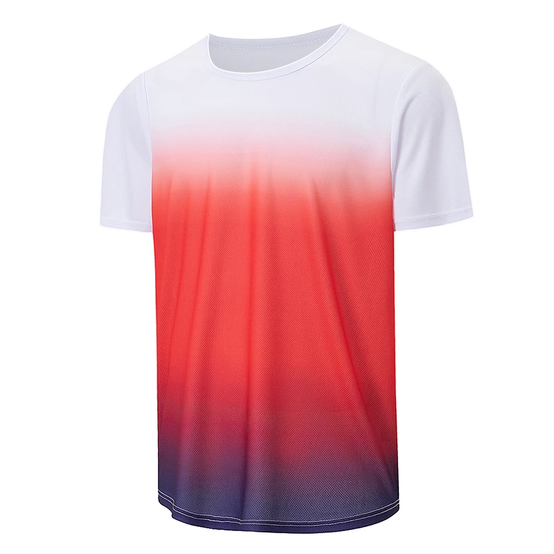1/3 Piece Men's Summer Gradient Fashion Short-Sleeved Comfortable Round-Neck Breathable Mesh T-Shirt Casual Versatile Undershirt