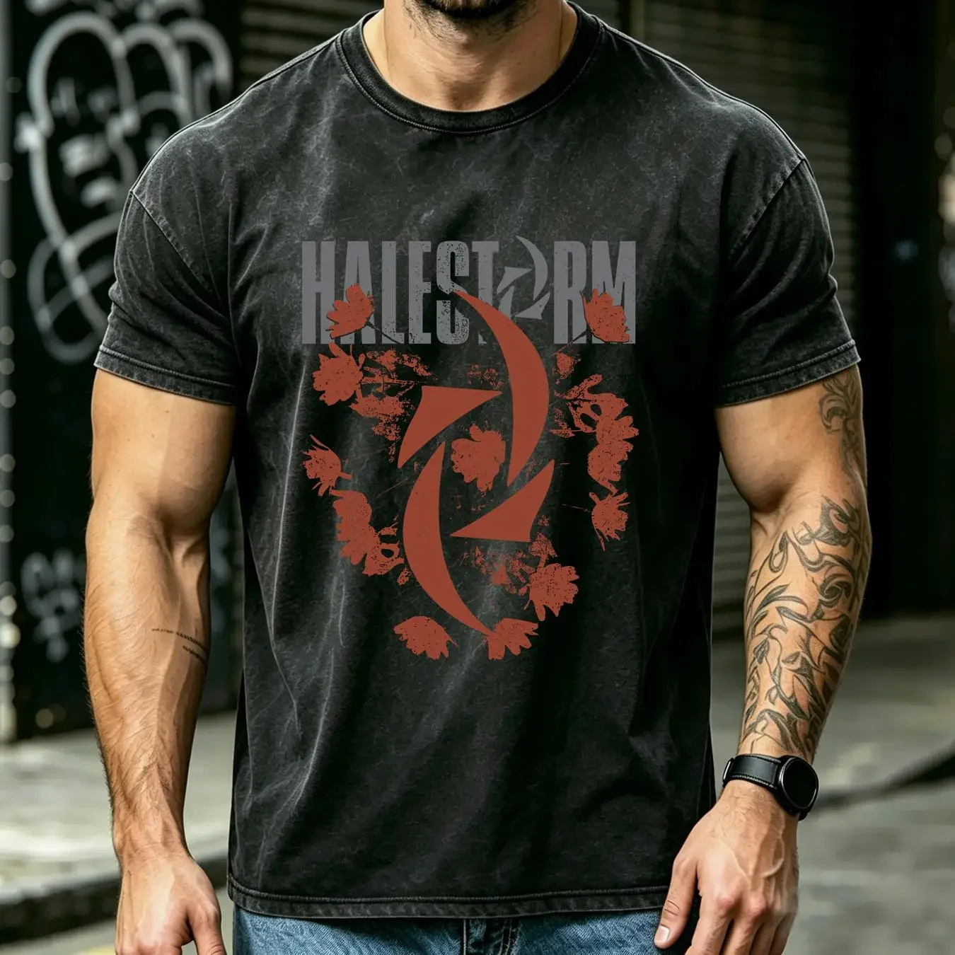 washed T Shirt Halestorm Bouquet Official Lzzy Hale Merch Love Bites Rock Tour NEW long or short sleeves vintage Washed Soft