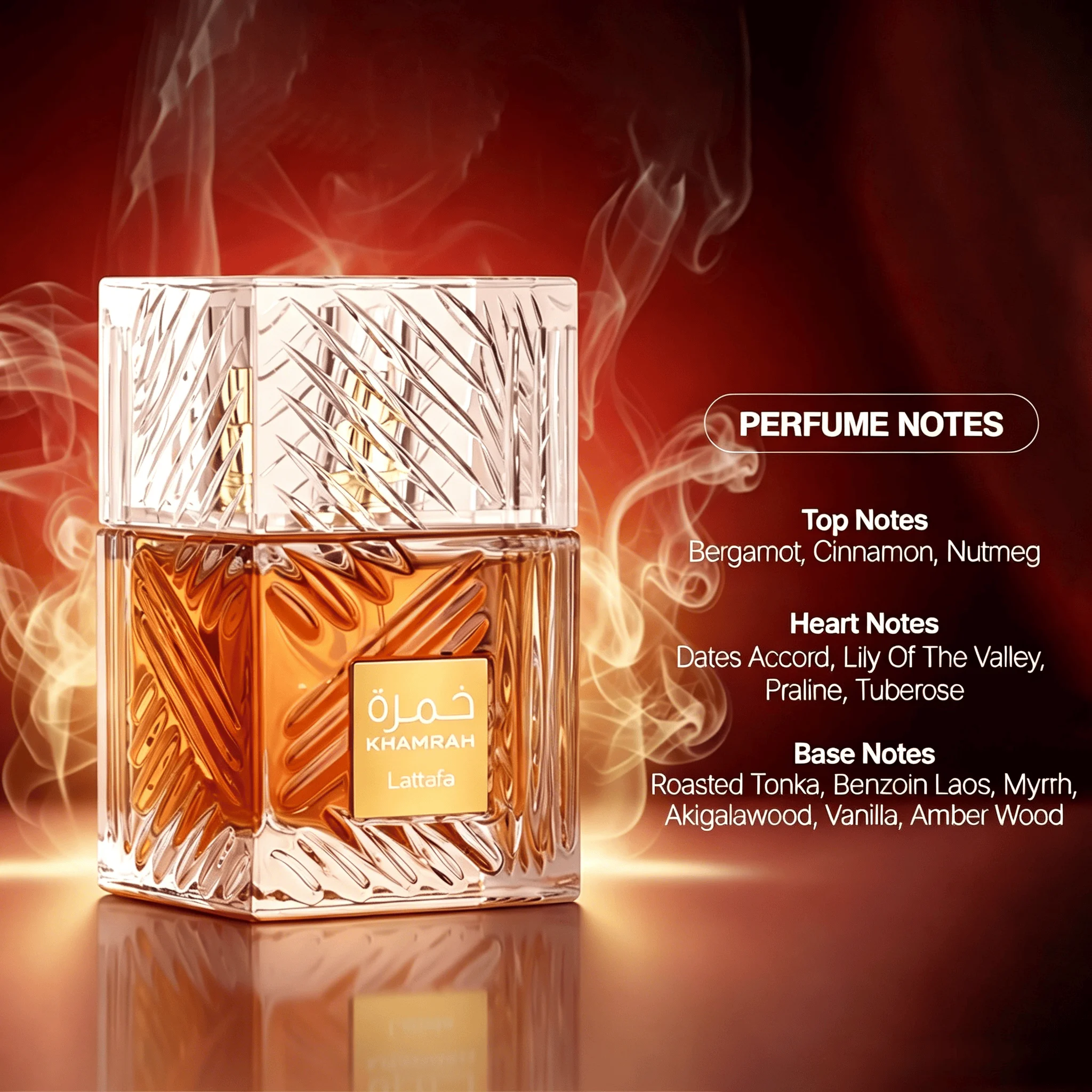 Lattafa Khamrah Eau de Parfum Unisex Perfume, 3.4oz /100ml | Warm Spicy Gourmand Fragrance with Cinnamon, Nutmeg, Dates, Praline & Amber | Long Lasting Arabian Fragrance Spray for Men & Women