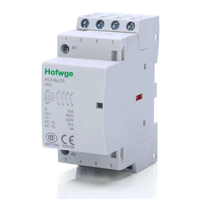 Imagem -04 - Contator Dc230v Bobina Ac230v 63a 4no Contator Modular Automática Din Rail tipo Hch8s63 Dc24v