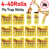 4-40Rolls Flying Insect Catching Control Sticker Double-sided Insects Glue Sticky Paper Flying Insect Bug Mosquitos Catcher