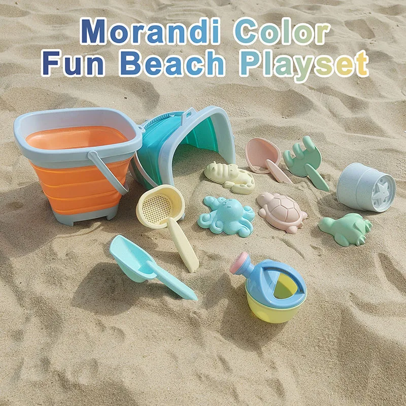 11/5/1 PCS Beach Sand Play Water Set Secchio pieghevole Giocattoli estivi per bambini Gioco all'aperto per bambini Accessori da spiaggia Colore casuale
