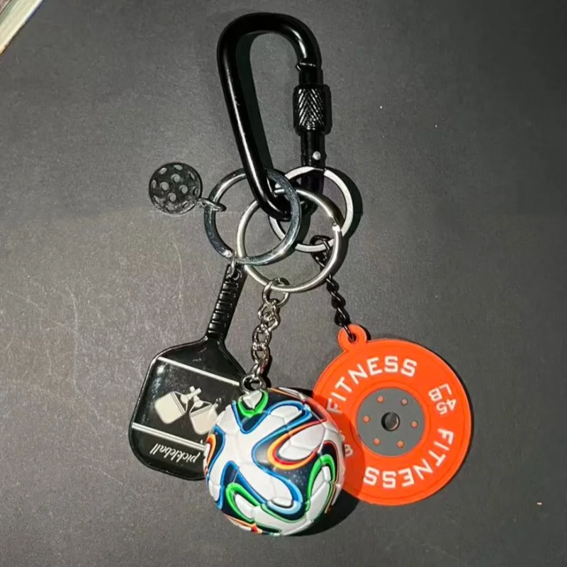 Funny Pickleball Keychain Gift for Dink Sport Lover New Dinkball Keychain With Mini Boxing Gloves And PVC Football Pendant