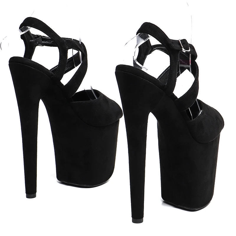 Leecabe 20cm/8inches Suede upper  Trend fashion small open toe  Platform high heel sandals sexy stripper heel  pole dance shoes