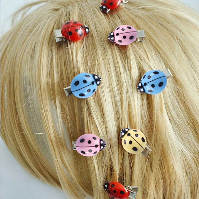 

10Pcs Simulated Ladybug Hair Clips Animal Insect Hair Clips Creative Hair Accessories Headwear For Hair Decoration