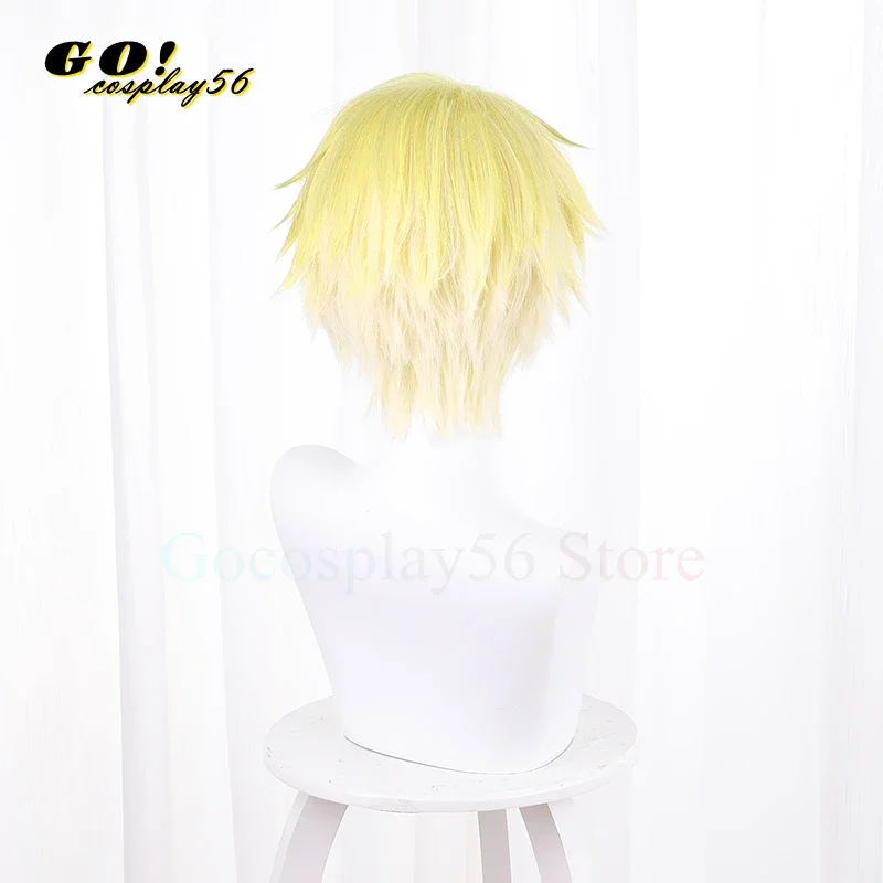 Vtuber NOCTYX Sonny Brisko Cosplay Wig Gradient Golden Yellow Short Hair 2022 NIJI SANJI EN NEW Idol Vitual Youtuber