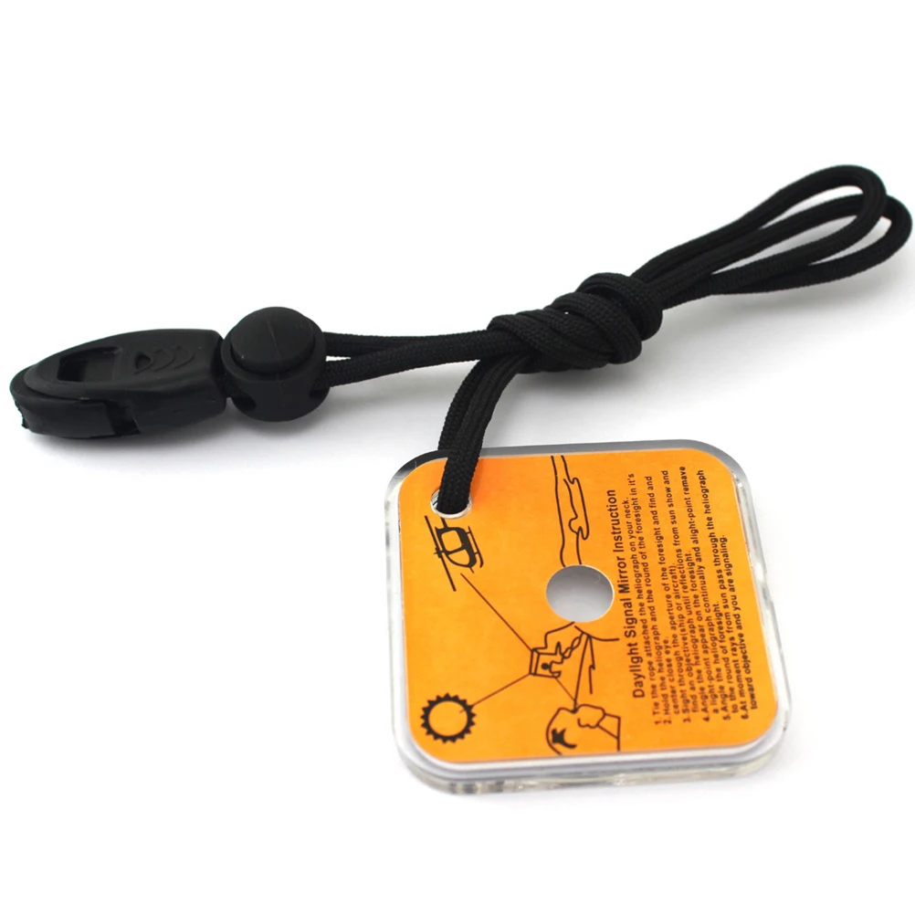 

Outdoor Survival Emergency Signal Mirror With Ruler Compass Whistler for Camping Expedition Exploration Adventure