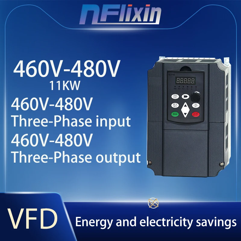 460V-480V Vector Control VFD 5.5/7.5/11/15/18.5/22/30/37/45/55KW Economical Variable Frequency Drive Converter for Motor Speed