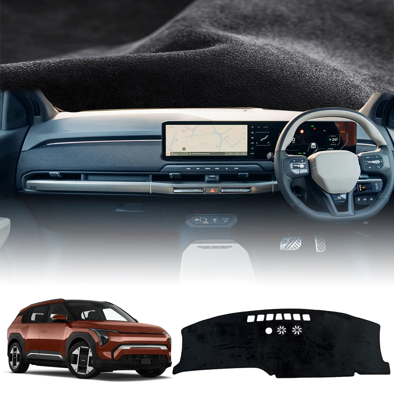 

fit for Kia EV3 2024 2025 2026 GT Line Car Dashmat Accessories Dashboard Cover Pad DashMat Sunshade Protective Carpet